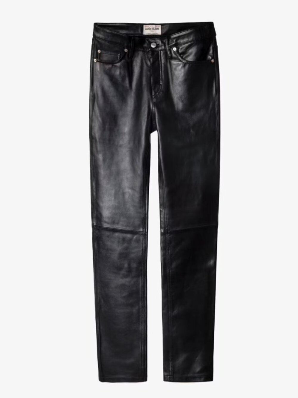 Zadig & Voltaire Black Lambskin Leather Pants Size 40 Slim Fit UNISEX